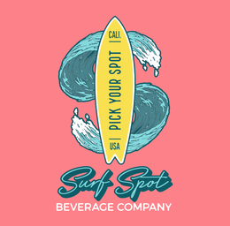 S PICK YOUR SPOT SURF SPOT BEVERAGE COMPANY CALI. USA logo