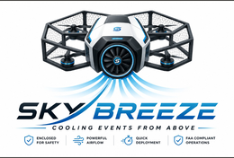 S S SKY BREEZE COOLING EVENTS FROM ABOVE ENCLOSED FOR SAFETY POWERFUL AIRFLOW QUICK DEPLOYMENT FAA COMPLIANT OPERATIONS logo