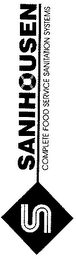 S SANIHOUSEN COMPLETE FOOD SERVICE SANITATION SYSTEMS logo