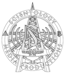 S SCIENTOLOGY MEDIA PRODUCTIONS LOS ANGELES HISTORIC CULTURAL MONUMENT EST. 1912 logo