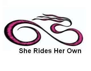 S SHE RIDES HER OWN logo