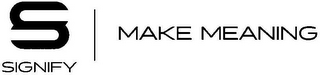 S SIGNIFY | MAKE MEANING logo