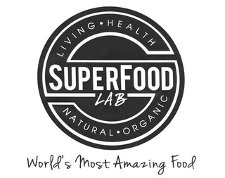 S SUPERFOOD LAB LIVING · HEALTH  NATURAL · ORGANIC WORLDS MOST AMAZING FOOD logo