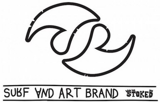 S SURF AND ART BRAND STOKED logo