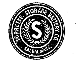 S SURRETTE STORAGE BATTERY CO. logo