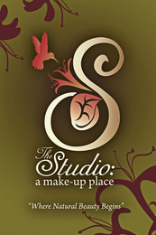 S THE STUDIO: A MAKE-UP PLACE "WHERE NATURAL BEAUTY BEGINS" logo