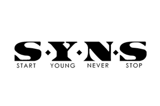 S Y N S START YOUNG NEVER STOP logo