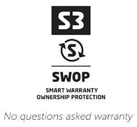S3 S SWOP SMART WARRANTY OWNERSHIP PROTECTION NO QUESTIONS ASKED WARRANTY logo