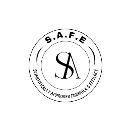 SA S.A.F.E SCIENTIFICALLY APPROVED FORMULA & EFFICACY logo