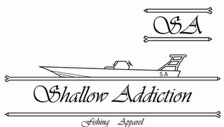 SA SHALLOW ADDICTION FISHING APPAREL SA logo