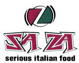 SA ZA SERIOUS ITALIAN FOOD logo