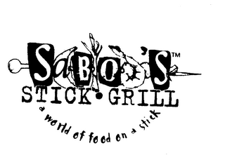 SABO'S STICK GRILL A WORLD OF FOOD ON A STICK logo