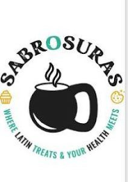 SABROSURAS WHERE LATIN TREATS & YOUR HEALTH MEETS logo