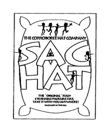 SAC HAT THE CORROBOREE HAT COMPANY THE ORIGINAL FULLY CRUSHABLE PACKABLE HAT, TAKE IT WITH YOU ANYWHERE! PACKAGED IN THE USA logo