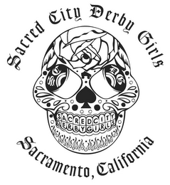 SACRED CITY DERBY GIRLS SACRAMENTO, CALIFORNIA logo