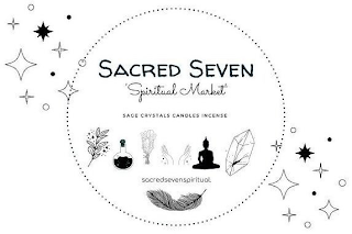 SACRED SEVEN 'SPIRITUAL MARKET' SAGE CRYSTALS CANDLES INCENSE SACREDSEVENSPIRITUAL. logo