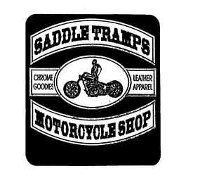 SADDLE TRAMPS MOTORCYCLE SHOP CHROME GOODIES LEATHER APPAREL logo