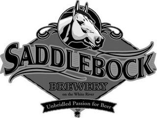 SADDLEBOCK BREWERY ON THE WHITE RIVER UNBRIDLED PASSION FOR BEER logo