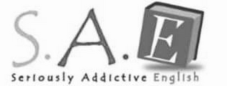 S.A.E SERIOUSLY ADDICTIVE ENGLISH logo