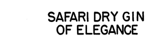 SAFARI DRY GIN OF ELEGANCE logo