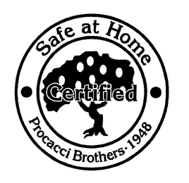SAFE AT HOME CERTIFIED PROCACCI BROTHERS 1948 logo