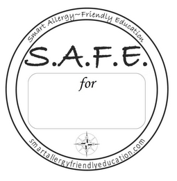 S.A.F.E. FOR SMART ALLERGY-FRIENDLY EDUCATION SMARTALLERGYFRIENDLYEDUCATION.COM logo