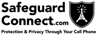 SAFEGUARD CONNECT.COM PROTECTION & PRIVACY THROUGH YOUR CELL PHONE logo