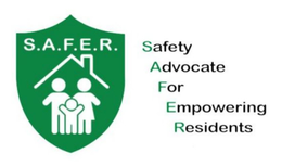 S.A.F.E.R. SAFETY ADVOCATE FOR EMPOWERING RESIDENTS logo
