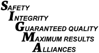 SAFETY INTEGRITY GUARANTEED QUALITY MAXIMUM RESULTS ALLIANCES logo