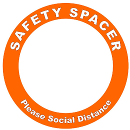 SAFETY SPACER PLEASE SOCIAL DISTANCE logo