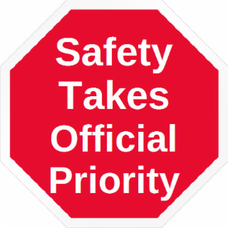 SAFETY TAKES OFFICIAL PRIORITY logo
