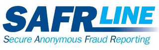 SAFRLINE SECURE ANONYMOUS FRAUD REPORTING logo