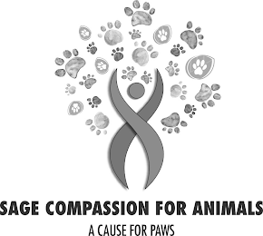 SAGE COMPASSION FOR ANIMALS A CAUSE FOR PAWS logo
