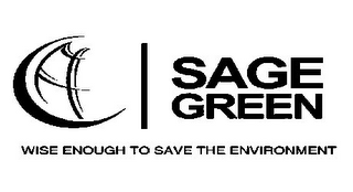 SAGE GREEN WISE ENOUGH TO SAVE THE ENVIRONMENT logo
