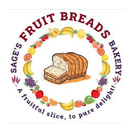 SAGE'S FRUIT BREADS BAKERY A FRUITFUL SLICE, TO PURE DELIGHT! logo