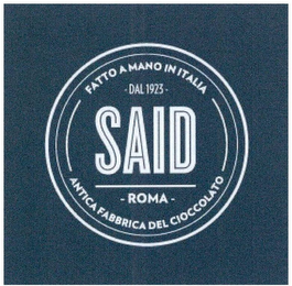 SAID ROMA DAL 1923 - FATTO A MANO IN ITALIA - ANTICA FABBRICA DEL CIOCCOLATO logo