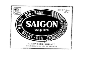 SAIGON EXPORT BIA BIERE BIRRA BIA BEER logo