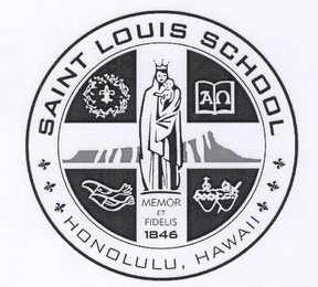 SAINT LOUIS SCHOOL HONOLULU, HAWAII MEMOR ET FIDELIS 1846 logo