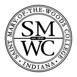 SAINT MARY-OF-THE-WOODS COLLEGE · INDIANA · S M W C EST. 1840 logo