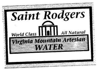 SAINT RODGERS WORLD CLASS ALL NATURAL VIRGINIA MOUNTAIN ARTESIAN WATER logo