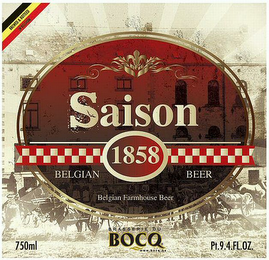 SAISON 1858 BELGIAN FARMHOUSE BEER BRASSERIE DU BOCQ logo