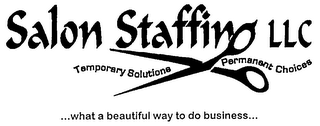 SALON STAFFING LLC TEMPORARY SOLUTIONS PERMANENT CHOICES ...WHAT A BEAUTIFUL WAY TO DO BUSINESS... logo
