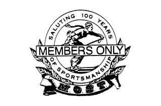SALUTING 100 YEARS MEMBERS ONLY OF SPORTSMANSHIP logo