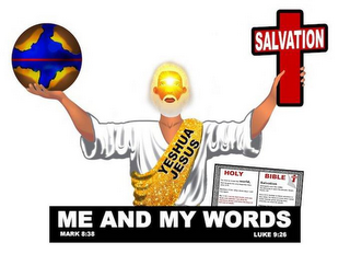 SALVATION YESHUA JESUS HOLY BIBLE ME AND MY WORDS MARK 8:38 LUKE 9:26 logo