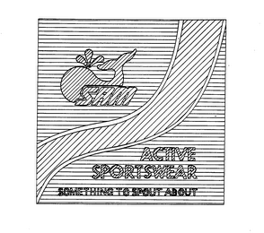 SAM ACTIVE SPORTSWEAR SOMETHING TO SPOUT ABOUT logo