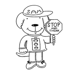 SAM STOP AND THINK logo