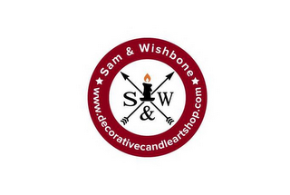 SAM & WISHBONE S & W WWW.DECORATIVECANDLEARTSHOP.COM logo