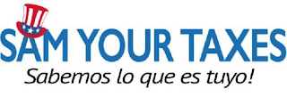 SAM YOUR TAXES SABEMOS LO QUE ES TUYO! logo