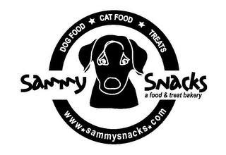 SAMMY SNACKS A FOOD & TREAT BAKERY DOG FOOD CAT FOOD TREATS WWW.SAMMYSNACKS.COM logo