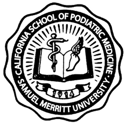 SAMUEL MERRITT UNIVERSITY · CALIFORNIA SCHOOL OF PODIATRIC MEDICINE · 1914 logo
